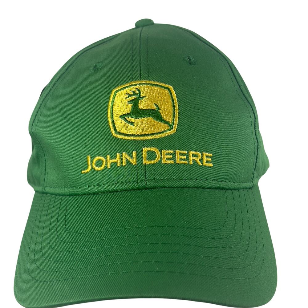 John Deere Cotton Ballcap Hat Adjustable Closure Trucker Farmer Headwear Tags